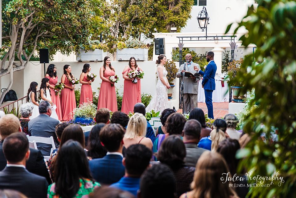 wedding ceremony at Darlington House historic estate La Jolla CA